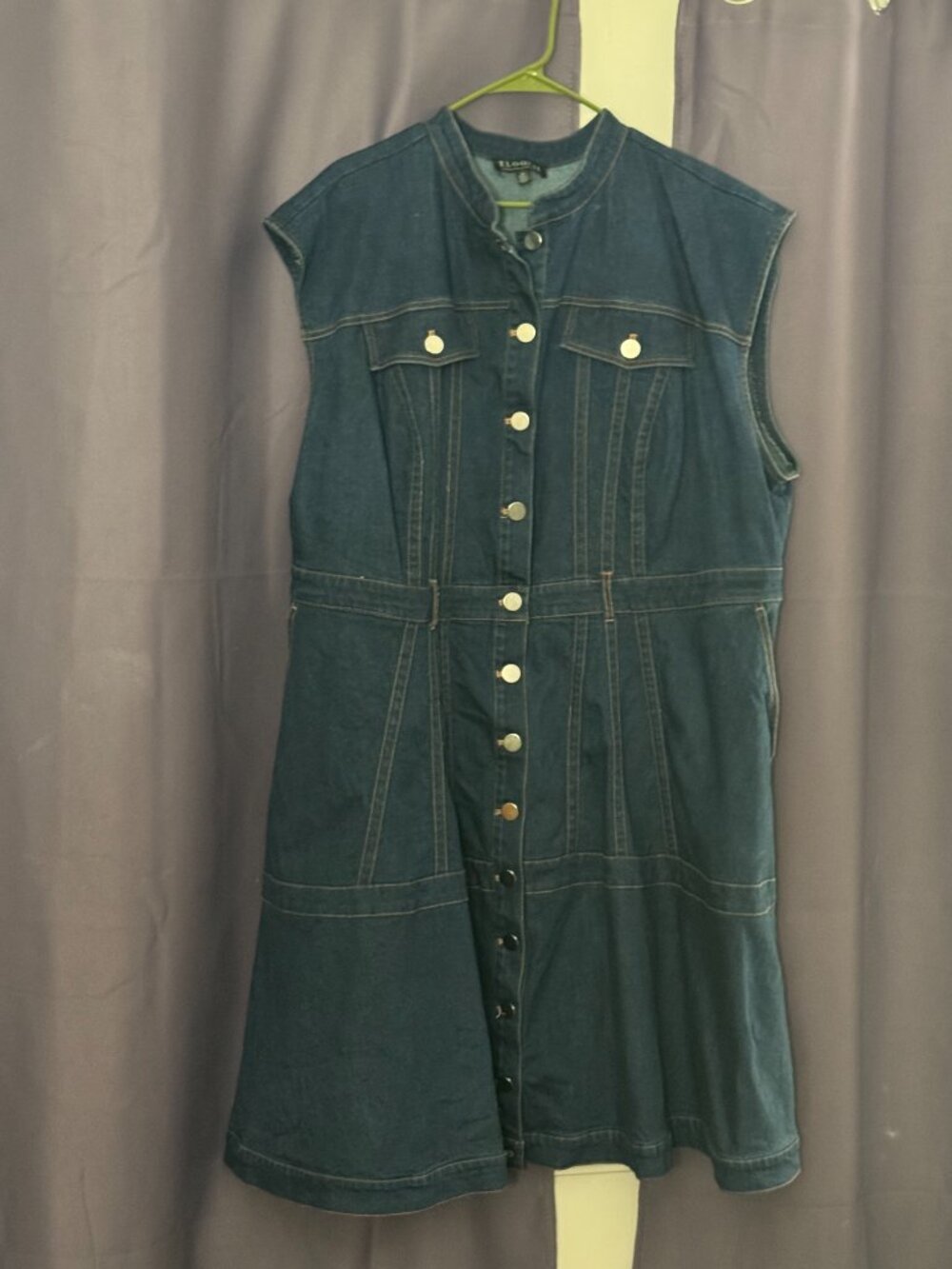 Eloquii Denim Fit & Flare Midi Dress - Picture 2 of 2